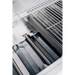 Stono Outdoor Living Close-up of the TrueFlame E Series 32" 4-Burner Built-In Propane Gas Grill (TFE32L) shows its clean, modern interior with 304 stainless steel grates, burners, and heat distribution plates.