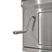 Stono Outdoor Living A close-up of the metal crank handle on the Coyote 36" Charcoal Grill, Built-in - C3CH36 highlights its sleek, modern stainless steel design, perfect for outdoor cooking.
