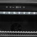 Stono Outdoor Living Close-up of the Coyote 21" Outdoor Refrigerator (C121R-S-L) digital control panel showing 34°F, touch buttons, LED lights, a stainless steel shelf, and cooling fan—ideal for any modern outdoor kitchen.