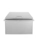Stono Outdoor Living The Wildfire Ice Chest Large (WFLIC) by Wildfire Outdoor Living is a double-walled stainless steel box with a flat lid and top handle, shown from the front against a plain white background.