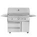 Stono Outdoor Living The Twin Eagles 30-Inch 2-Burner Built-In Natural Gas Grill (TEBQ30G-CN) features stainless steel burners, three control knobs, side shelves, a lid thermometer, storage cabinets below, and wheels for added convenience.