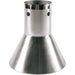Stono Outdoor Living The Coyote Asado Smoker Chicken Throne (ASADO-CT) features a polished stainless steel cone-shaped base with a cylindrical top and two small holes near the neck—ideal for upright chicken smoking. Shown on a white background.
