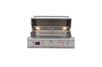 Stono Outdoor Living The Blaze LTE PRO 40-Inch 5-Burner Built-in Natural Gas Grill (BLZ-5LTEPRO-NG) features stainless steel burners, an open lid, grill grates, rear infrared burner, two lights, five control knobs, and a digital temperature screen.