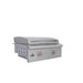 Stono Outdoor Living The Blaze LTE+ 30-Inch Built-in Propane Gas Griddle (BLZ-GRIDDLE-LTE3-LP) features a lift-assist hood, two red-accented control knobs, and a front panel logo—ideal for outdoor kitchens.