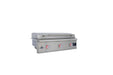 Stono Outdoor Living The Blaze LTE PRO 40-Inch Built-in Propane Gas Griddle (BLZ-GRIDDLE40-LP) by Blaze features three red control knobs, a digital temperature screen, and a lift-assist lid, shown with its stainless steel finish against a plain white background.