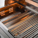 Stono Outdoor Living Close-up of the Blaze Premium LTE+ 32" 4-Burner Propane Grill (BLZ-4LTE3-LP) with durable searing rods, perforated heat diffuser, and detailed stainless steel interior; clean, unused, and backed by a lifetime warranty.