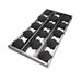 Stono Outdoor Living The Coyote Ceramic Flavorizer, 50" (2 pc Set) - C3BRIQ50, by Coyote, features two rows of black hexagonal rollers in a rectangular frame for moving or supporting items and offers superb heat retention, shown angled against a white background.
