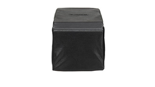Stono Outdoor Living A black, square-shaped Lynx Double Side Burner Carbon Fiber Vinyl Cover (built-in) - CCLSB, with a textured surface, is shown against a white background for durable grill protection.