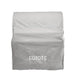 Stono Outdoor Living A gray, weather-resistant Coyote Cover for 28" Built-In Pellet Grill (CCVR28P-BIG) with “COYOTE” in white on the front, fitted over a rectangular object.