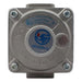 Stono Outdoor Living Front view of the Coyote 1/2" In-Line LP Regulator (CINLNREG) with blue logo; technical specs and certification markings on top. Four corner screws provide secure fitting, making it ideal for safe LP gas flow control.