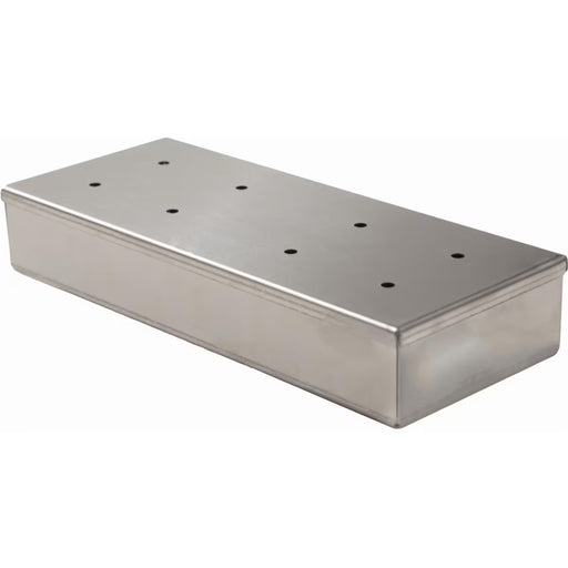 Stono Outdoor Living The Coyote Smoker Box - CSBX is a rectangular stainless steel box with a flat, perforated lid, perfect for adding wood chips to your grill and infusing food with rich, smoky flavor.