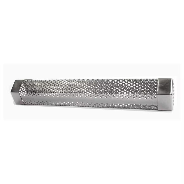 Stono Outdoor Living The Coyote Smoker Tube for Pellet Grill – CSTUBE is a rectangular stainless steel tube with side perforations, perfect for infusing rich smoke flavor into barbecues and pellet grills. Shown here set against a plain white background.