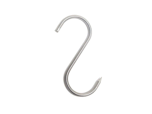 Stono Outdoor Living Tagwood BBQ S Shape Meat Hooks (set of 7) by Tagwood BBQ—304 stainless steel, one end pointed and one rounded, shown on a white background—perfect for hanging meats or slow cook preparations.