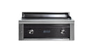Stono Outdoor Living The Lynx 30” Asado Built-In Grill in Obsidian (L30AG-OBNG) features infrared burners, a black front panel, two control knobs, and the Lynx logo below the griddle—an ideal upgrade for any luxury outdoor kitchen.