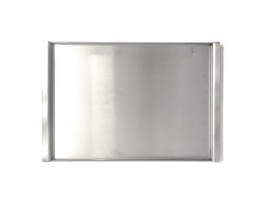 Stono Outdoor Living The Tagwood BBQ Interchangeable Griddle for BBQ03SS/05SS - BBQ58SS features a smooth, reflective grilling surface with faint marks and raised edges on two sides—perfect as an essential Tagwood BBQ accessory.