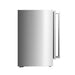 Stono Outdoor Living The Lynx Sedona 24" Refrigerator - S24REF by Lynx is shown in stainless steel, positioned sideways with its single door slightly open against a plain white background.
