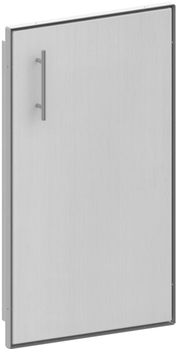 Stono Outdoor Living The Stono Outdoor Living Side Component is a tall, rectangular stainless steel panel door featuring a left-side vertical handle and a minimal, modern design with a plain, smooth surface.