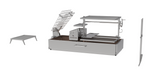 Stono Outdoor Living The Tagwood BBQ Argentine Santa Maria Wood Fire & Charcoal Grill (BBQ28SS) by Tagwood BBQ is shown on a white background with adjustable racks, crank handle, side table, standalone grate, and exposed 304 stainless steel components.