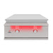 Stono Outdoor Living The TrueFlame 30" Built-In Natural Gas Grill Griddle - TFG30 features a sleek stainless steel design, two red-lit control knobs, a smooth cooking surface, and a side logo—ideal for upgrading your outdoor kitchen.
