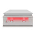 Stono Outdoor Living The TrueFlame 30" Built-In Propane Gas Grill Griddle (TFG30L) features a stainless steel flat-top, two red-lit front control knobs, a left-side logo, and right indicator light—ideal for any outdoor kitchen.