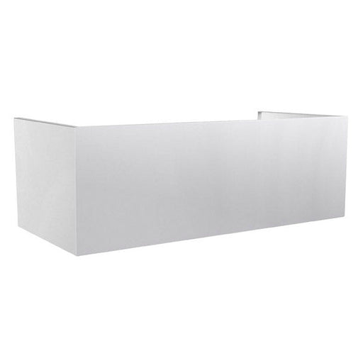 Stono Outdoor Living The TrueFlame 12" Duct Cover for 36" Outdoor Vent Hood (TF-VH36-2-DC) is a white, rectangular cover with sharp edges and an open top, shown at an angle against a white background.
