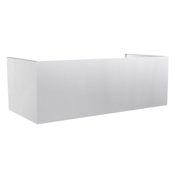 Stono Outdoor Living The TrueFlame 12" Duct Cover for 36" Outdoor Vent Hood (TF-VH36-2-DC) is a white, rectangular cover with sharp edges and an open top, shown at an angle against a white background.