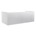 Stono Outdoor Living The TrueFlame 12" Duct Cover for 36" Outdoor Vent Hood (TF-VH36-2-DC) is a white, rectangular cover with sharp edges and an open top, shown at an angle against a white background.