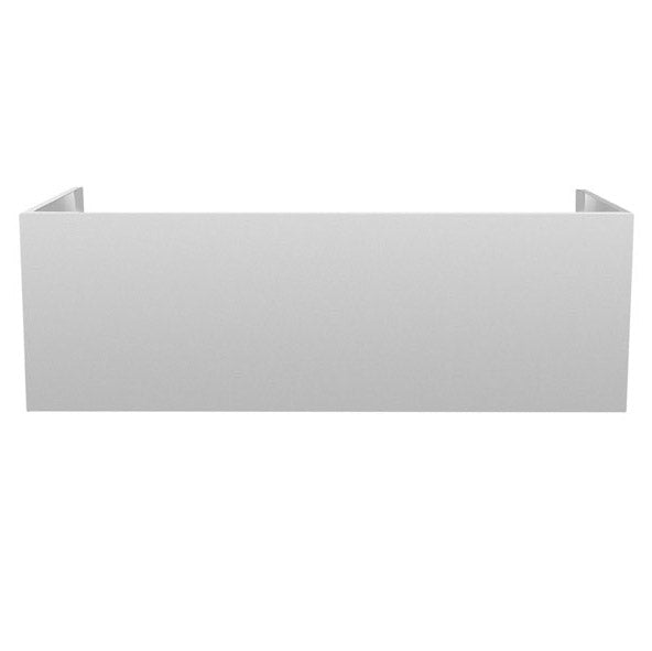 Stono Outdoor Living The TrueFlame 12" Duct Cover for 36" Outdoor Vent Hood (TF-VH36-2-DC) is a plain, rectangular stainless steel panel with open sides, shown from the front against a white background.