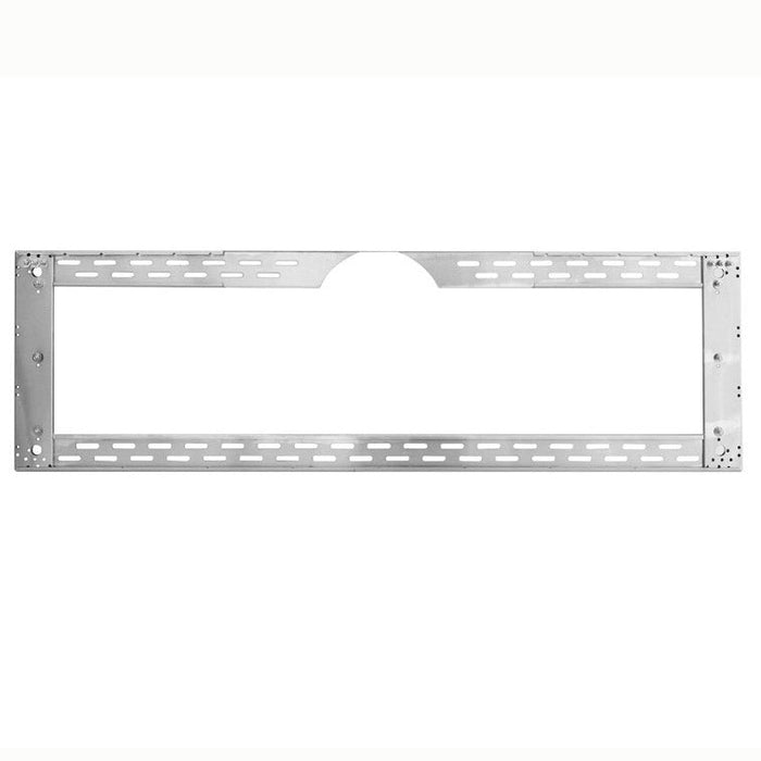 Stono Outdoor Living The TrueFlame 1/2" Mounting Bracket for 36" Vent Hood (TF-VH36-2-SPT) is a stainless steel bracket with multiple slots, holes, and a top center cutout, ideal for installing or supporting equipment. Brand: TrueFlame.