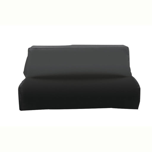 Stono Outdoor Living The TrueFlame 40" Built-In Deluxe Grill Cover (TFGC-40) by TrueFlame is a black, heavy-duty PVC cover with a two-piece design—darker lower section and lighter upper lid—perfect for outdoor kitchens; shown on a white background.