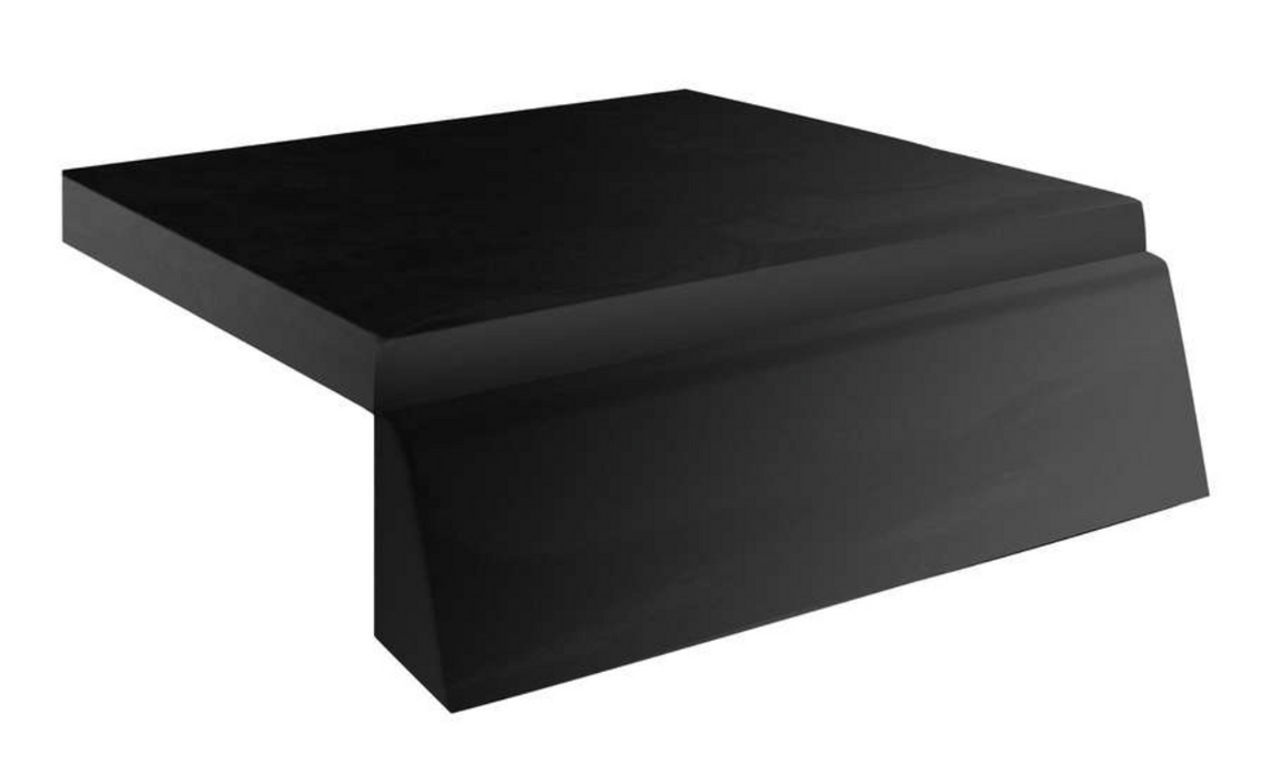 Stono Outdoor Living A 3D-rendered image of a sleek, black object with a beveled edge evokes the TrueFlame 30" Built-In Deluxe Griddle Cover (TFGC-GRID30), the perfect heavy-duty PVC grill cover by TrueFlame for protecting your outdoor kitchen appliances.