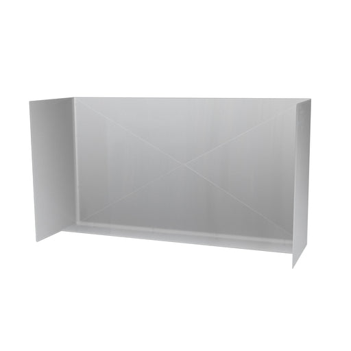 Stono Outdoor Living The TrueFlame 36" Stainless Steel Wind Guard (TFWG-36) is a light gray, open rectangular box with three visible sides and an X-shaped crease—perfect for shielding 30-32" grills from wind during outdoor cooking.