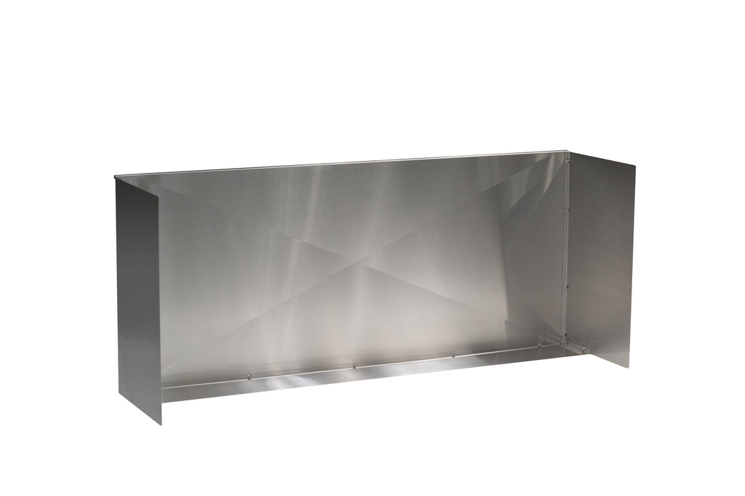 Stono Outdoor Living The TrueFlame 36" Stainless Steel Wind Guard (Fits 30-32" Grills) by TrueFlame is a durable, weather-resistant barrier with a reflective finish, perfect for protecting your kitchen or industrial workspace from wind and splatters.