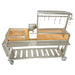 Stono Outdoor Living The Tagwood BBQ Argentine Santa Maria Wood Fire & Charcoal Grill (BBQ06SS) by Tagwood BBQ features 304 stainless steel, multiple grilling racks, food hooks, a wooden workspace, storage shelf, and wheels for easy mobility.