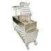 Stono Outdoor Living The Tagwood BBQ Argentine Santa Maria Wood Fire & Charcoal Grill (BBQ06SS) by Tagwood BBQ features a 304 stainless steel wheeled cart, open top, grill racks, hooks, and lower storage shelf—showcasing a sturdy Santa Maria-inspired design for versatile grilling.