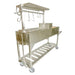 Stono Outdoor Living The Tagwood BBQ Argentine Santa Maria Wood Fire & Charcoal Grill (BBQ06SS) is a large 304 stainless steel grill with wheels, meat hooks, hand crank, and lower storage rack for authentic outdoor barbecuing.