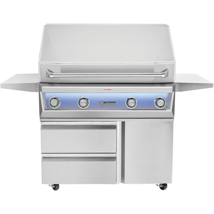 Stono Outdoor Living The Twin Eagles Eagle One 42-Inch 3-Burner Built-In Propane Gas Grill (TE1BQ42RS-L) features premium stainless steel, a sear zone, infrared rotisserie burner, and exceptional craftsmanship for luxurious outdoor cooking.