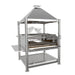 Stono Outdoor Living The Tagwood BBQ XL Argentine Stainless Steel Wood Fire & Charcoal Grill (BBQ22SS) features a chimney hood, adjustable grates, side shelf, and storage rack—ideal for authentic barbecuing over wood or charcoal.