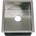 Stono Outdoor Living The Coyote Sink - Universal Mount (C1SINK1618) is a rectangular stainless steel sink with angular sides, centered drain, and brushed finish—perfect for outdoor kitchens. The word COYOTE is engraved on the inner back edge.