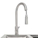 Stono Outdoor Living The Coyote 30" Refreshment Center w/ Sink, Faucet, and DI Cooler (C3RC) is a sleek stainless steel unit ideal for outdoor kitchens or bars, featuring a high curved spout and pull-down spray head.