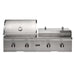 Stono Outdoor Living The Coyote 50" Combo Grill, Built-In Natural Gas (C3CO50NG), features four control knobs, a flat-top surface, built-in left lid thermometer, and a separate right compartment—ideal for backyard cooking.