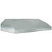 Stono Outdoor Living The Coyote 48" Outdoor Insert - C1LINER48, a large rectangular ventilation hood with angled sides and sleek stainless steel finish by Coyote, is displayed against a white background.
