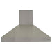 Stono Outdoor Living A modern stainless steel range hood with a rectangular chimney section, ideal for outdoor kitchens. The Coyote brand name appears on the bottom right along with a sleek Coyote duct cover for chimney hoods and ceilings.