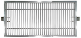 Stono Outdoor Living The Tagwood BBQ Round Warming Roof Grill for BBQ23SS/BBQ25SS - BBQ99SS by Tagwood BBQ features a shiny stainless steel design with parallel bars and side handles, providing generous cooking space and a sleek metallic look.