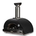 Stono Outdoor Living The Coyote 30" Hybrid Multi-Fuel Outdoor Oven in Matte Black features a stainless steel chimney, built-in temperature gauge, and front handle—delivering wood-fired flavor for any outdoor kitchen. Proudly branded with the Coyote logo.