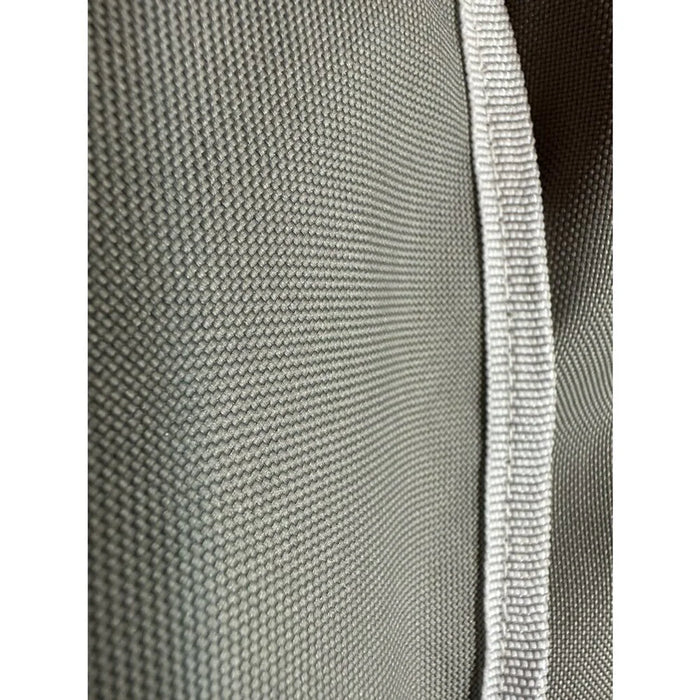 Stono Outdoor Living Close-up of the gray Coyote Cover for C1PB Power Burner (CCVRPB-BIG), showing its textured, weather-resistant fabric and white woven edge—perfect for protecting outdoor cooking equipment.