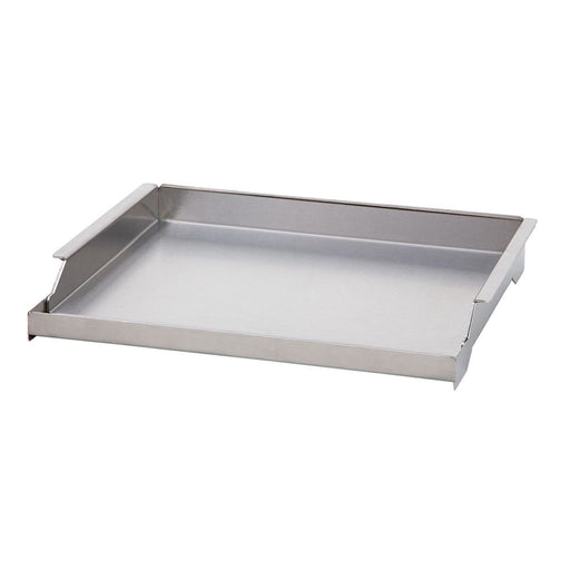 Stono Outdoor Living The Delta Heat Griddle Plate - DHGP18 is a stainless steel rectangular griddle with raised edges and a flat surface, designed to sit atop your stove or grill as the ideal flat-top grill accessory.