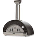 Stono Outdoor Living The Coyote 40" Duomo Wood Fired Outdoor Oven (Copper - C1PZ40WC) features a stainless steel and black design, chimney, temperature gauge, two front handles, and a ceramic cooking dome for improved countertop outdoor cooking.