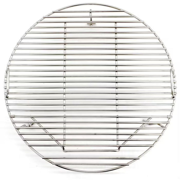 Stono Outdoor Living The Coyote Asado Smoker Built-In - C1CHCS features a clean, oval metal grill grate with parallel bars and vertical supports, ideal for outdoor cooking on kamado-style charcoal grills. Photographed against a white background.