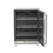 Stono Outdoor Living The Coyote 21" Outdoor Refrigerator Left Hinge (C121R-S-L) features a stainless steel finish, left-opening glass door, three wire shelves, and an interior digital temperature display—ideal for outdoor kitchens.